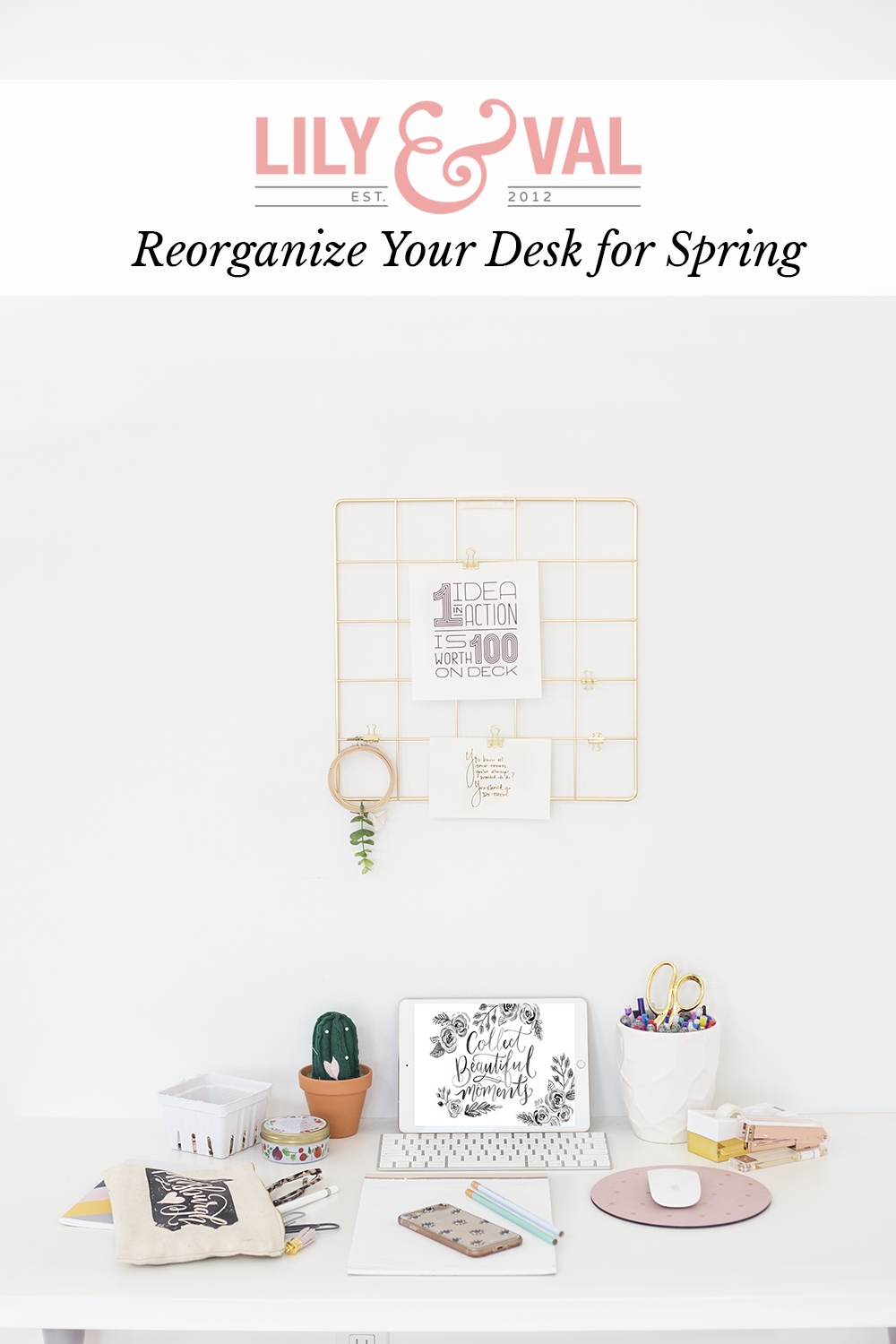 reorganize your desk | desk ideas | desk organization