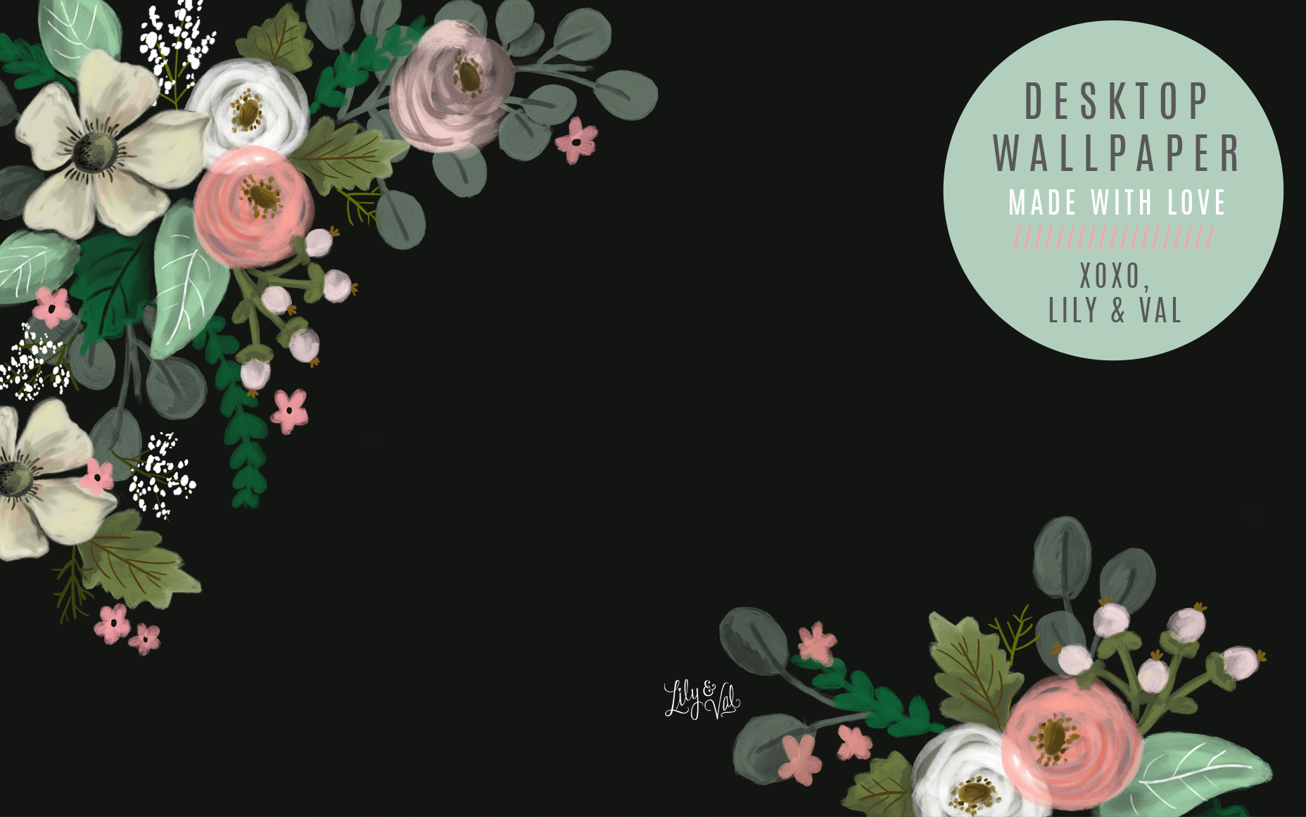 June's Floral FREE Wallpaper Download based on the Lily & Val National Stationery Show Booth Backdrop