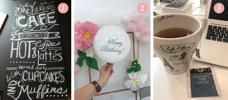 Lily & Val Presents: Pretty Ordinary Friday #55 shares Valerie McKeehan's first Chalk Art piece that started Lily & Val, Lily and Val celebrated their 5th Anniversary, Stash tea in an Anthropologie mug