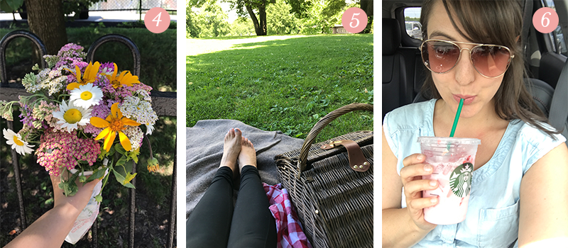 Lily & Val Presents: Pretty Ordinary Friday #58 shares farmer's market flowers, Saturday picnics in the park, and a delicious "Pink Drink" from Starbucks