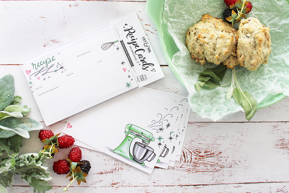 Housewarming Gift idea | bake a dish and bring a matching recipe card | hand-drawn designs by Lily & Val 