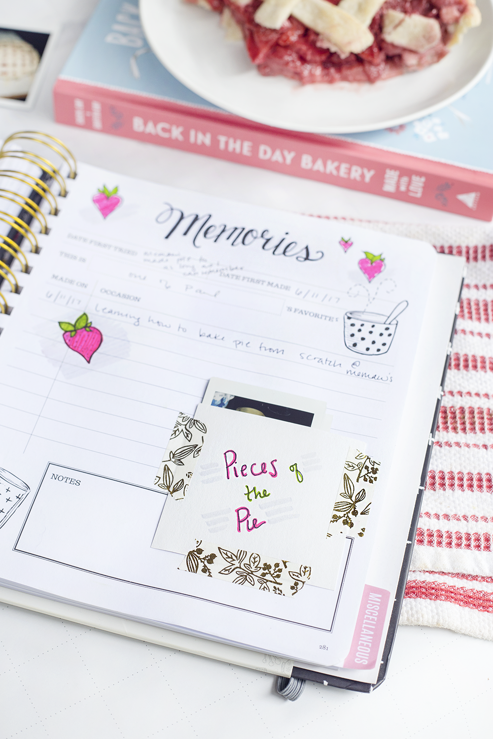 keepsake kitchen diary pocket | pie recipe | scrapbooking