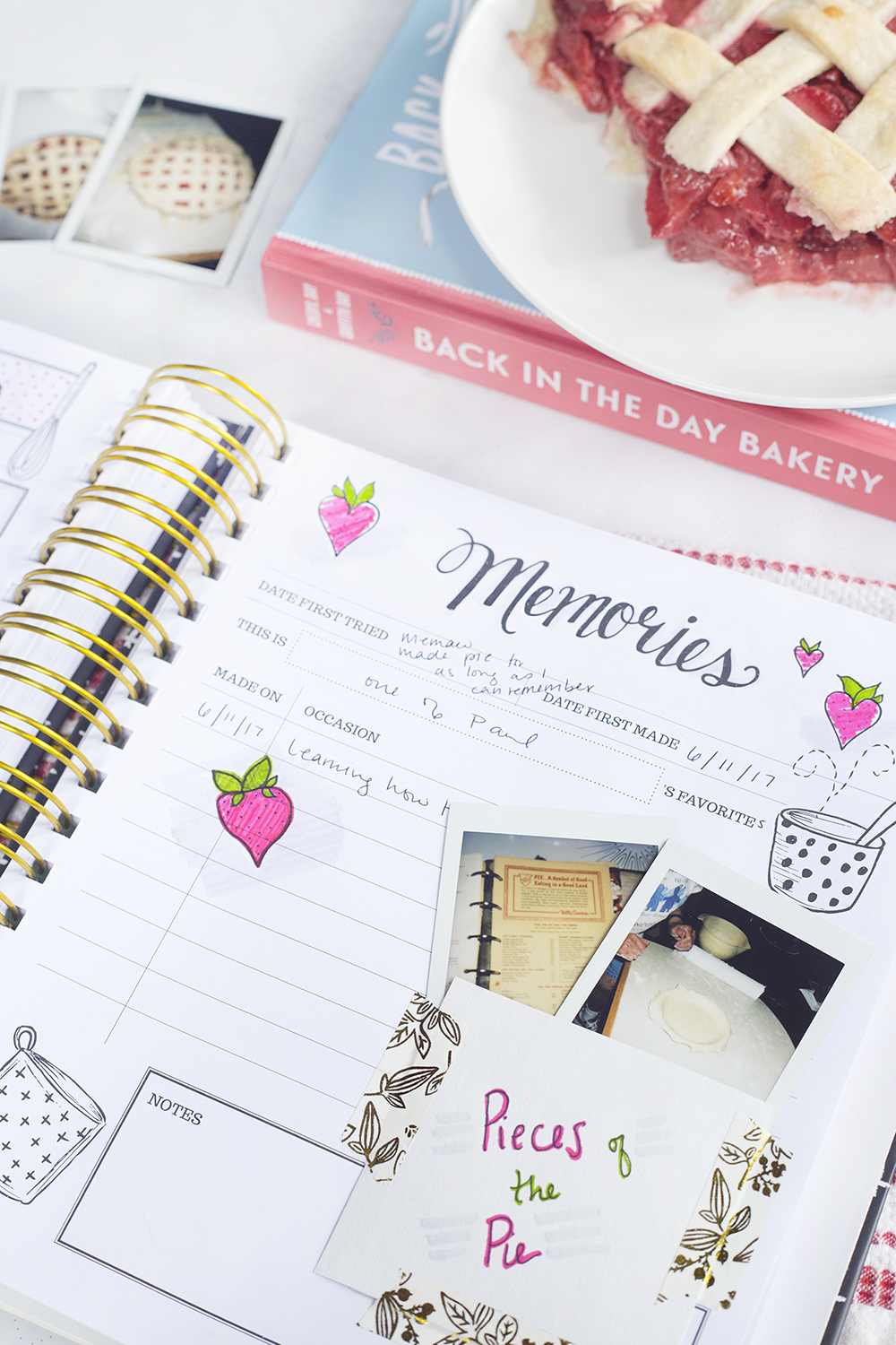 keepsake kitchen diary pocket | pie recipe | scrapbooking