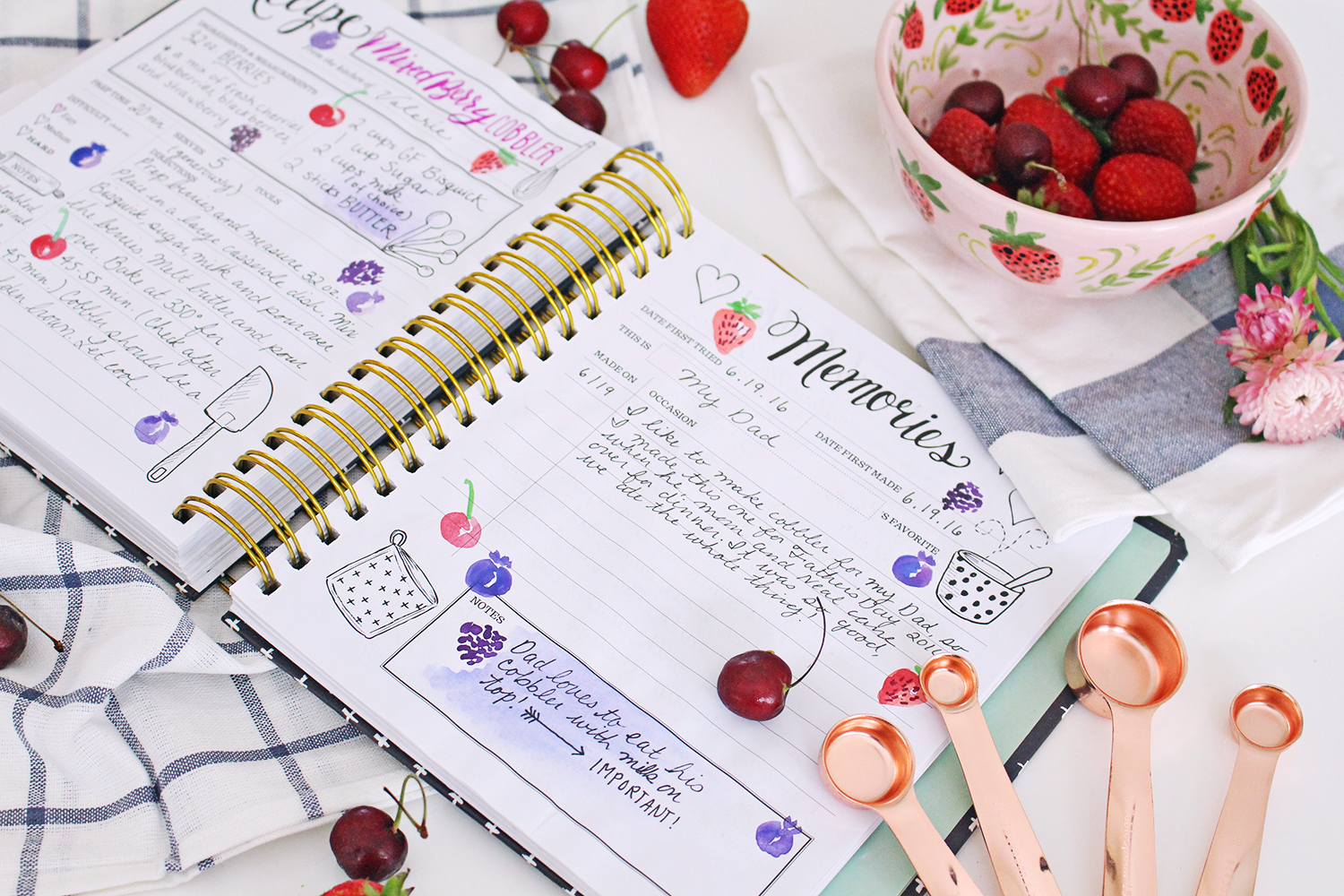 The Keepsake Kitchen Diary is a perfect for recording family recipes in a creative, scrapbooked way