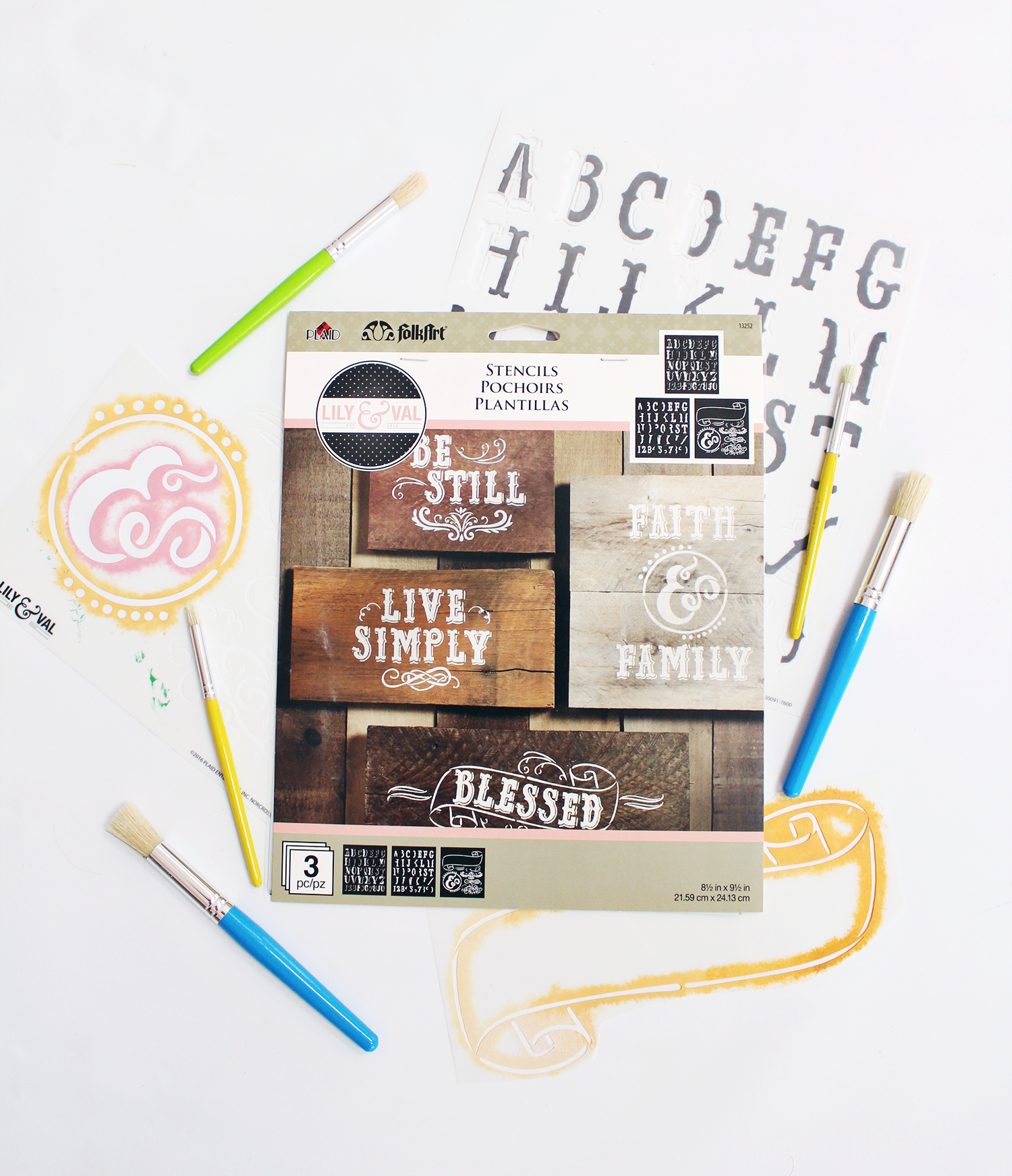 Introducing Lily & Val Chalkboard Lettering Stencils! Create gorgeous pieces of chalkboard art featuring Valerie McKeehan's signature hand lettering and embellishments. Available from Plaid Crafts at Michaels!