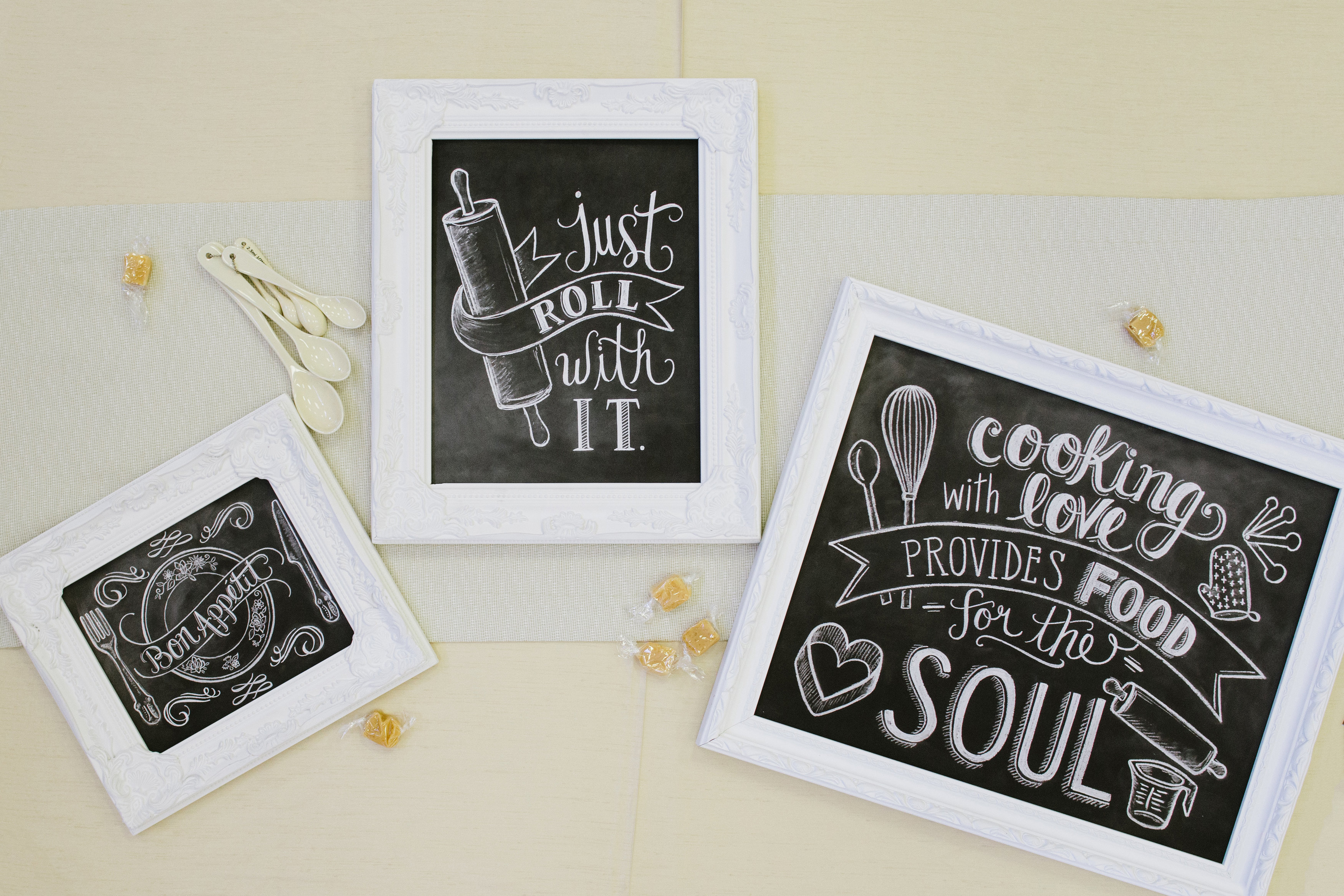 Cooking prints by Lily & Val. Cooking with love provides food for the soul.