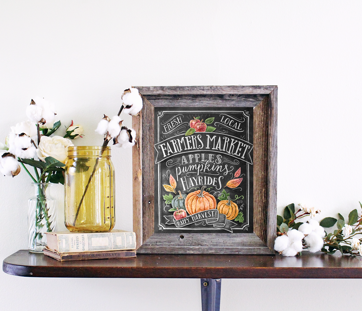 Fall Farmers Market Print | Fall Decor | Rustic Chic decor for fall