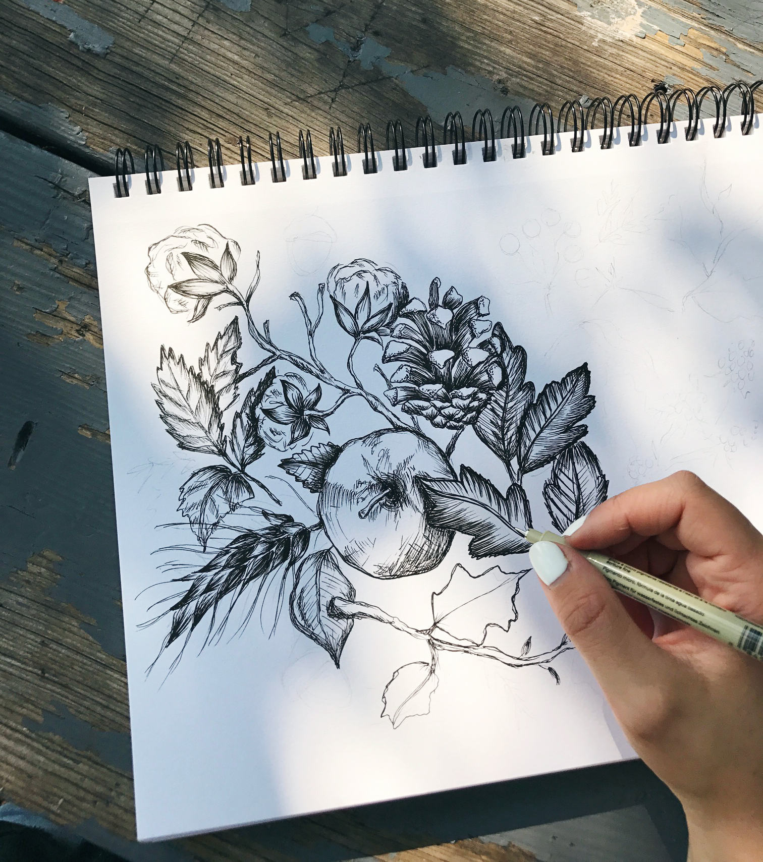 Botanical drawing that became part of the Lily & Val Fall Collection