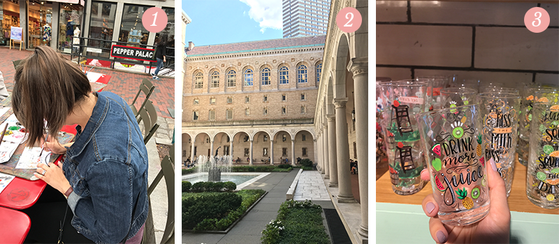 Lily & Val Presents: Pretty Ordinary Friday #67 with street art in Boston, the Boston Public Library and Valerie's hand-illustrated juice glasses at Anthropologie