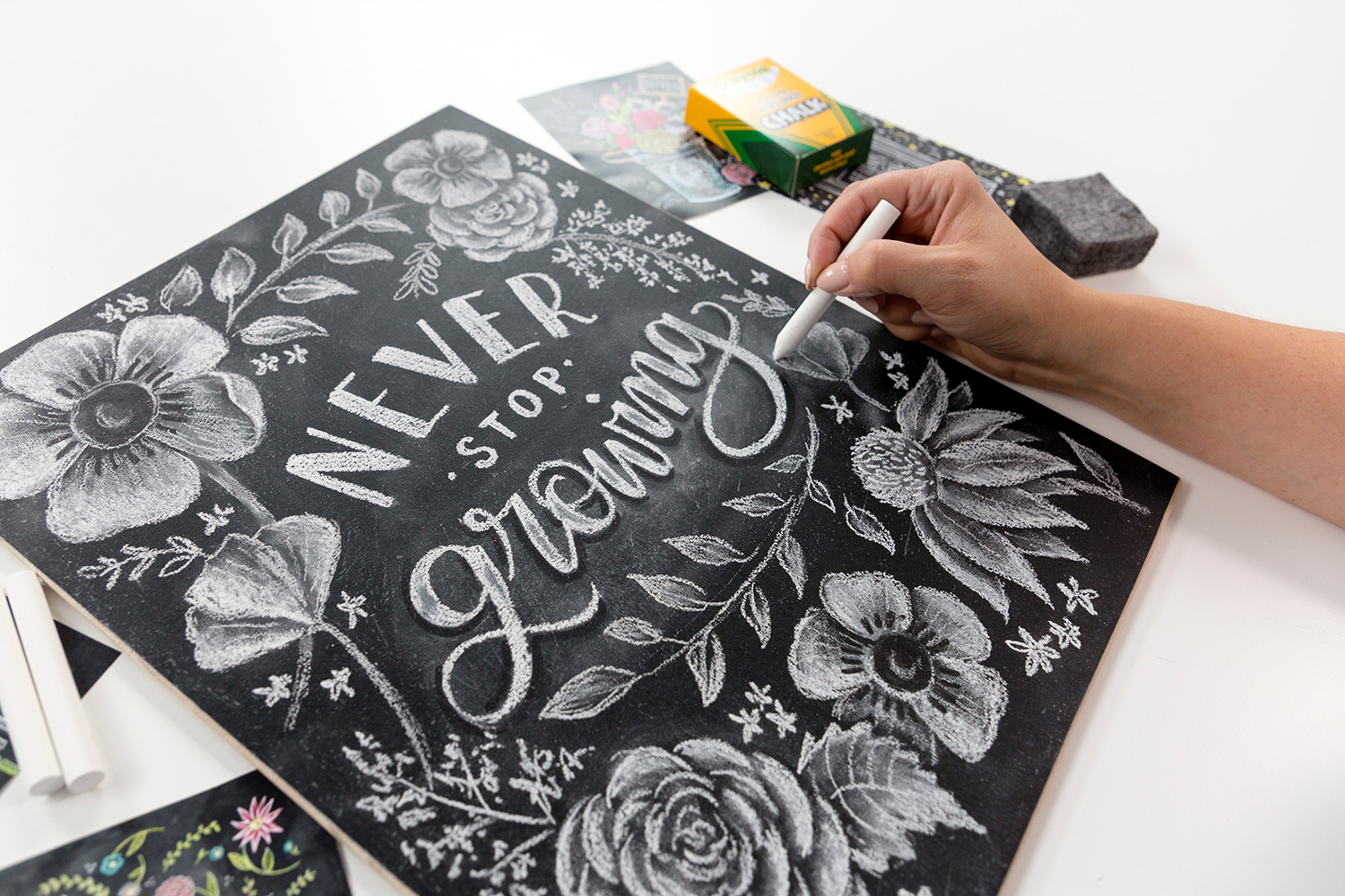 Intro to Chalk Illustration Online Class with Valerie McKeehan! Learn how to draw beautiful flowers in chalk and make a sign!