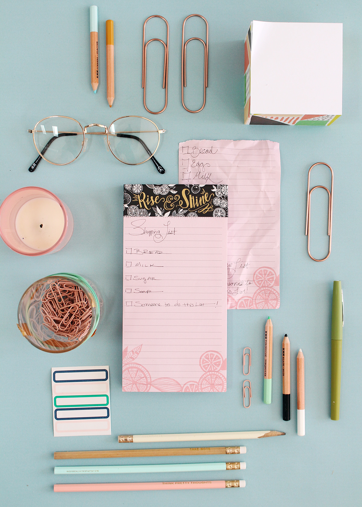 Our Rise and Shine magnetic notepad is sure to brighten up your kitchen and grocery list