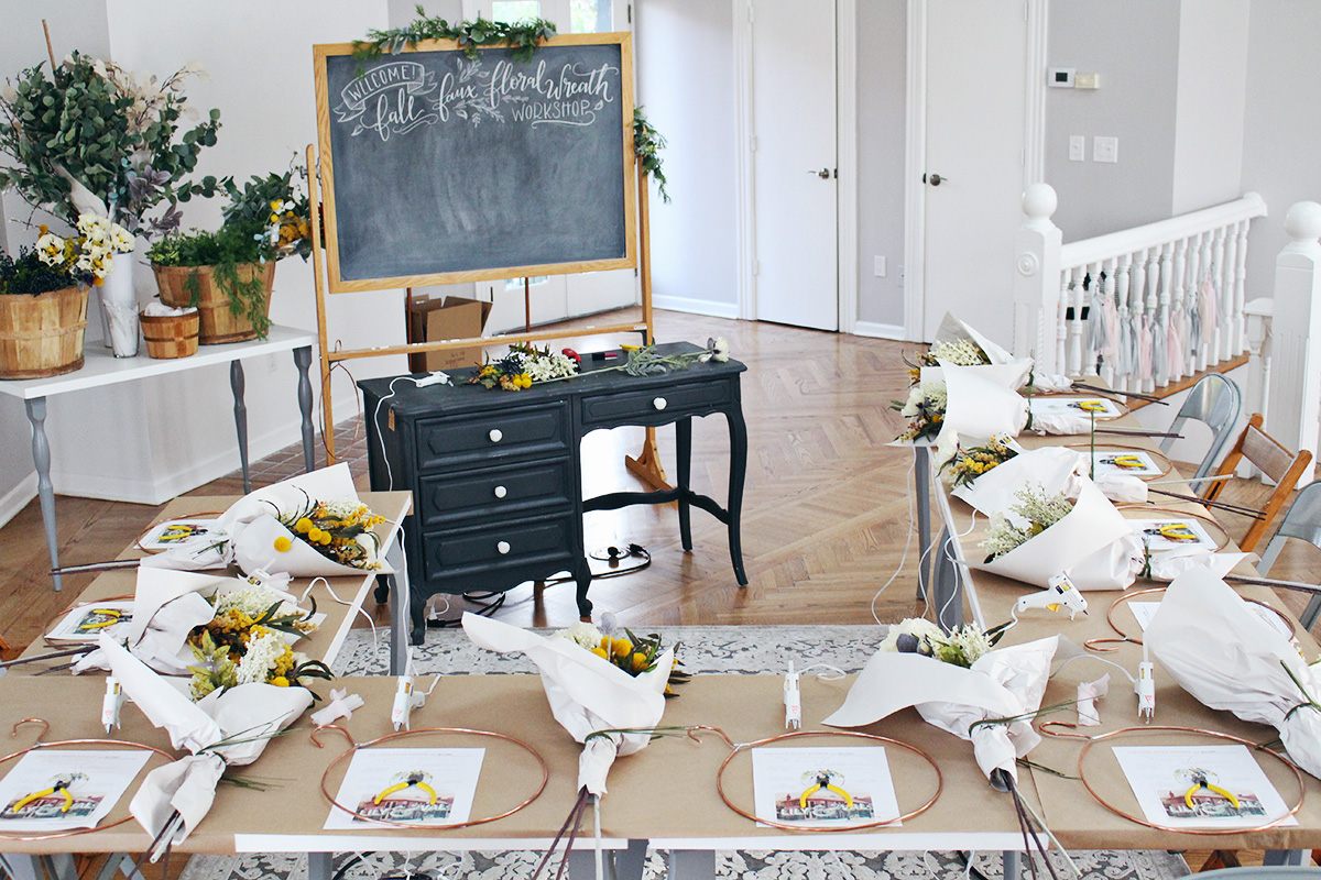 Fall Faux Floral Wreath Workshop Re-Cap at the Lily & Val Flagship Store