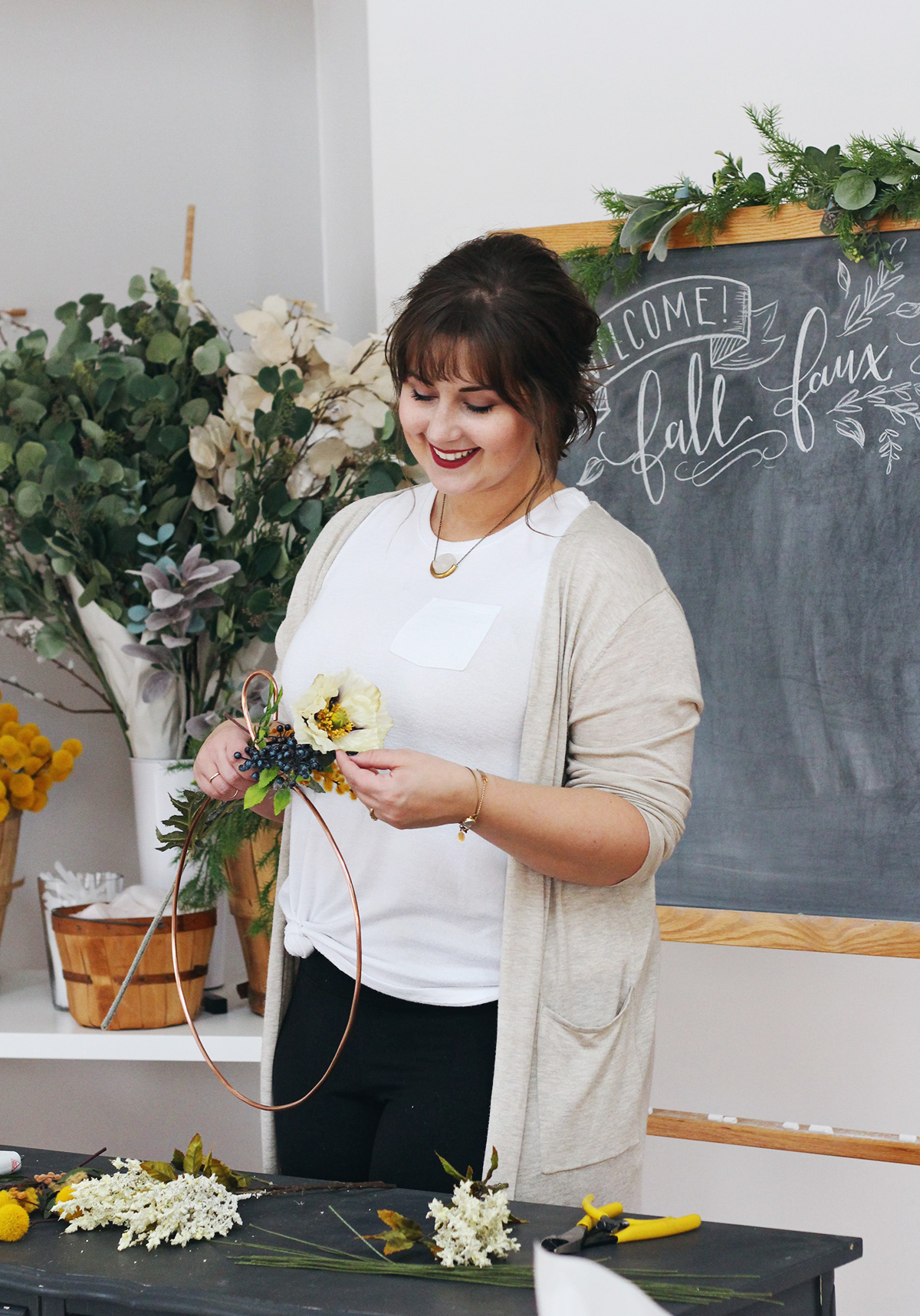 Fall Faux Floral Wreath Workshop Re-Cap at the Lily & Val Flagship Store