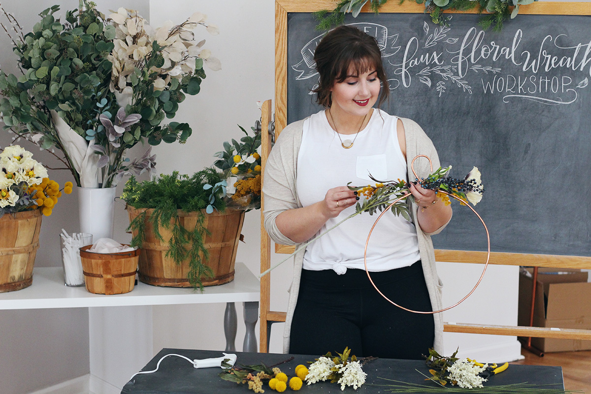Fall Faux Floral Wreath Workshop Re-Cap at the Lily & Val Flagship Store