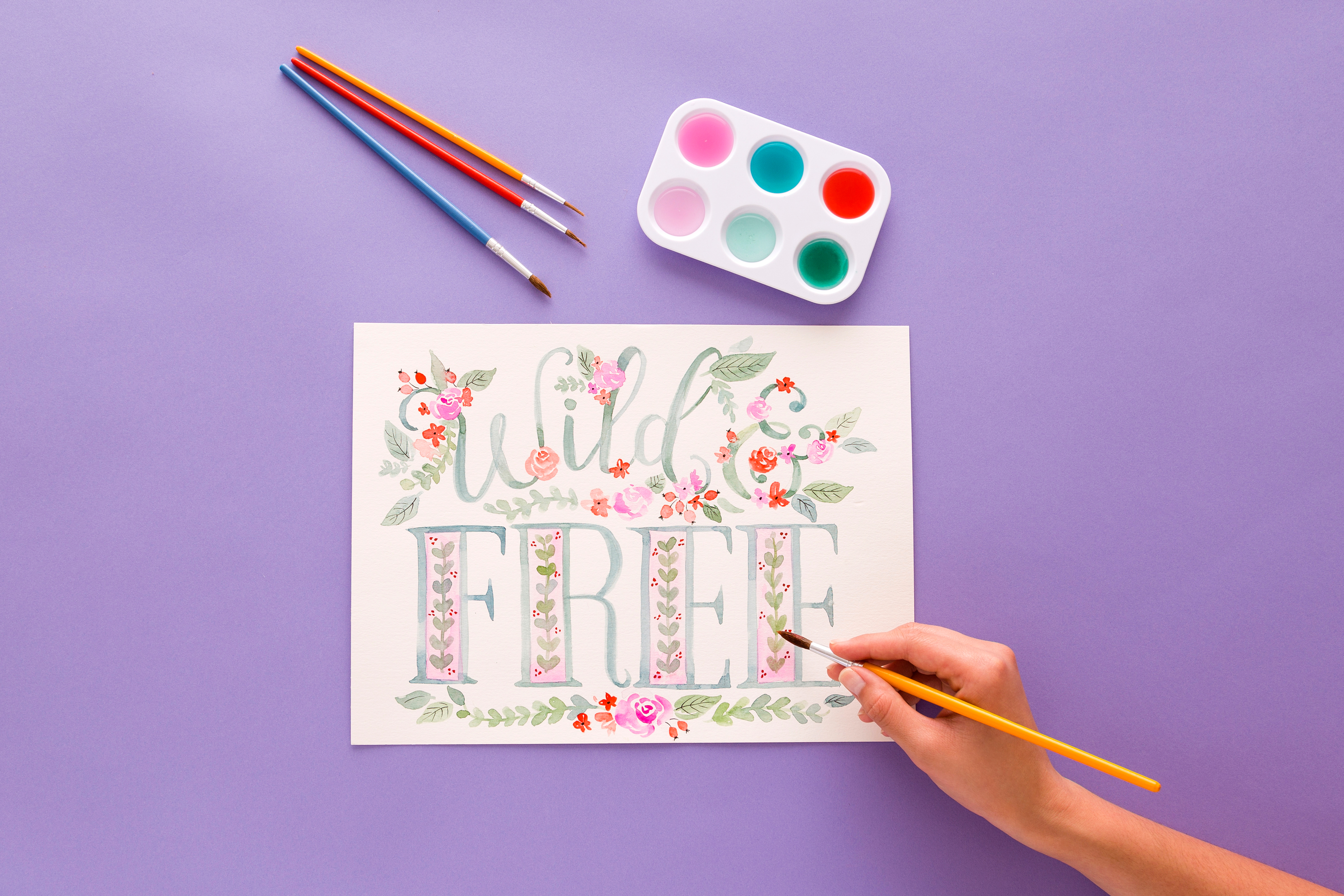 Join Valerie McKeehan for her Illustrated Watercolor Lettering class offered through Brit + Co