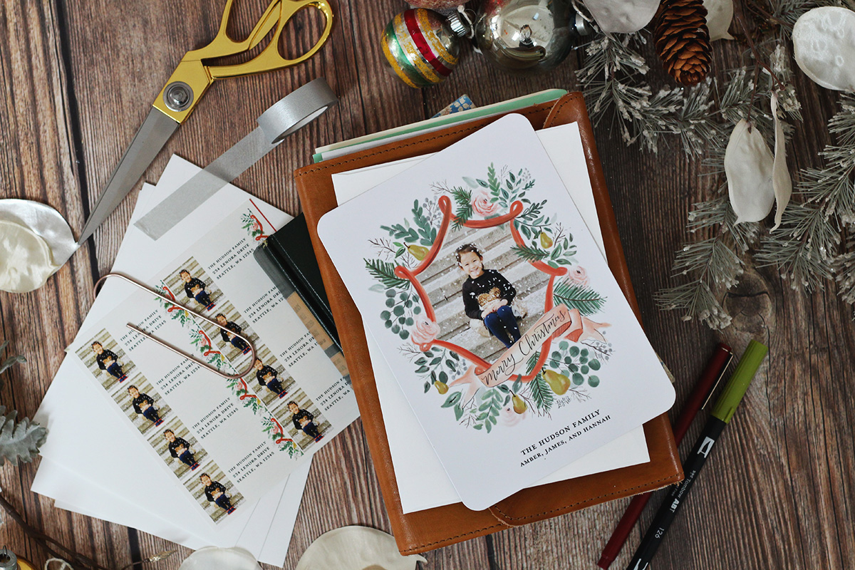 Lily & Val for Mixbook holiday photo cards and matching address labels are here! Choose one of the hand drawn and illustrated designs and customize your Christmas cards! 