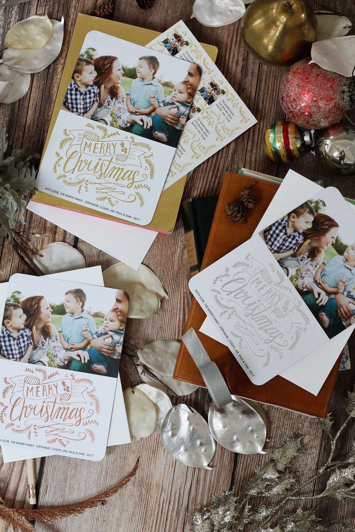Lily & Val for Mixbook holiday photo cards and matching address labels are here! Choose one of the hand drawn and illustrated designs and customize your Christmas cards! 