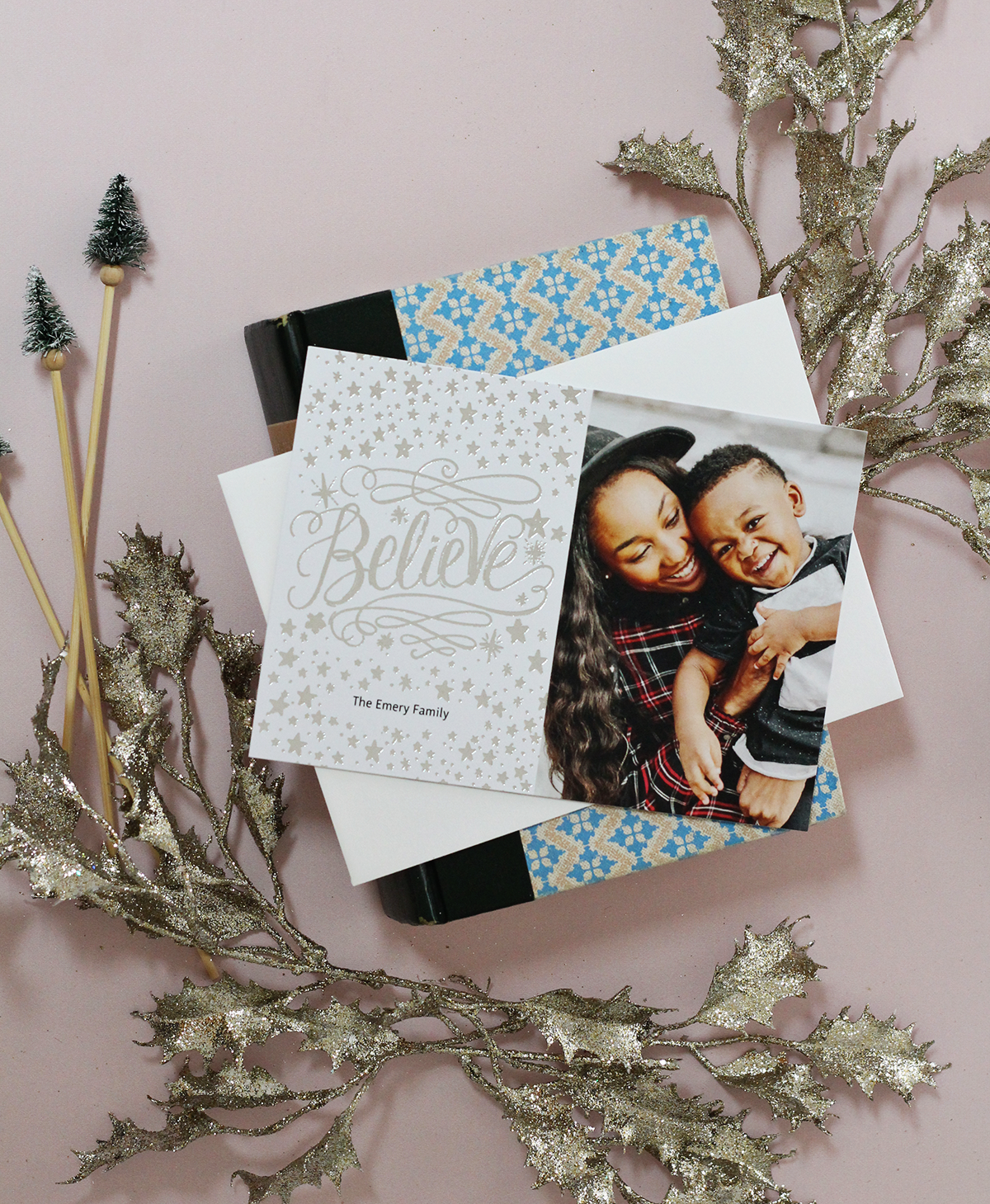 Lily & Val for Mixbook holiday photo cards and matching address labels are here! Choose one of the hand drawn and illustrated designs and customize your Christmas cards! 