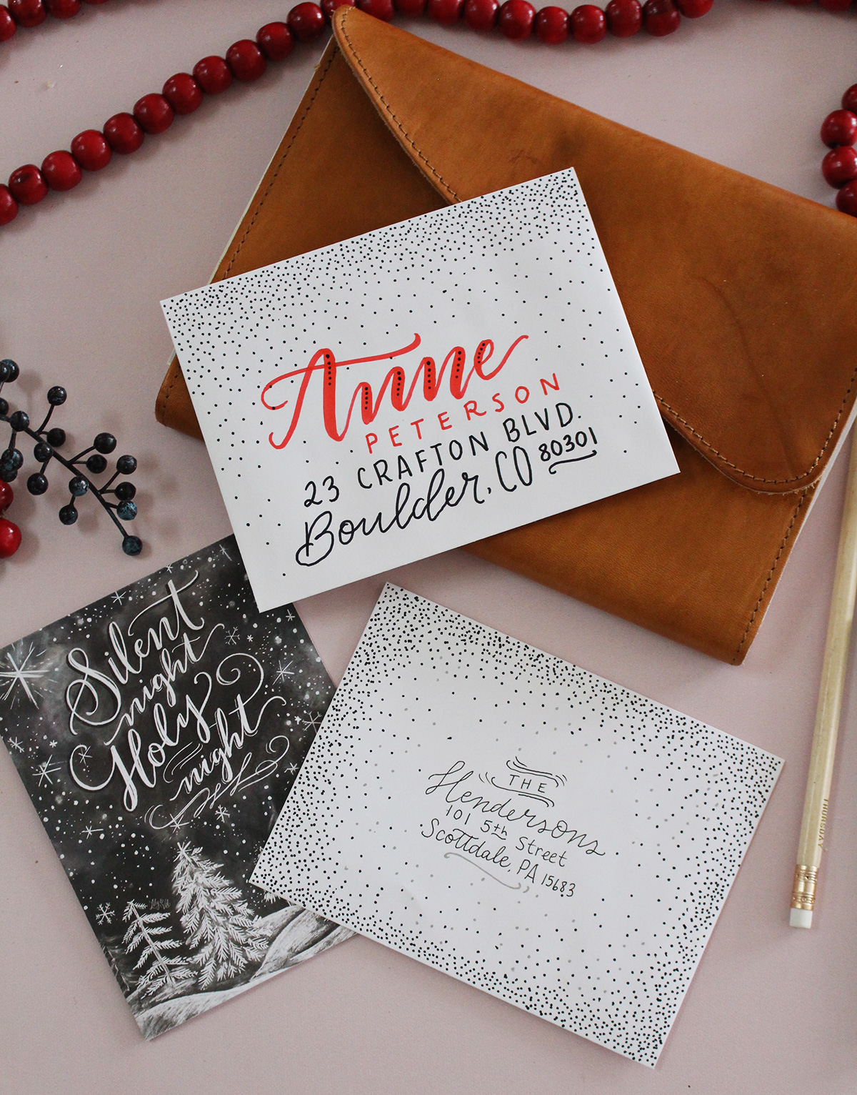 5 Holiday Card Envelope Decorating Ideas - Lily & Val Living