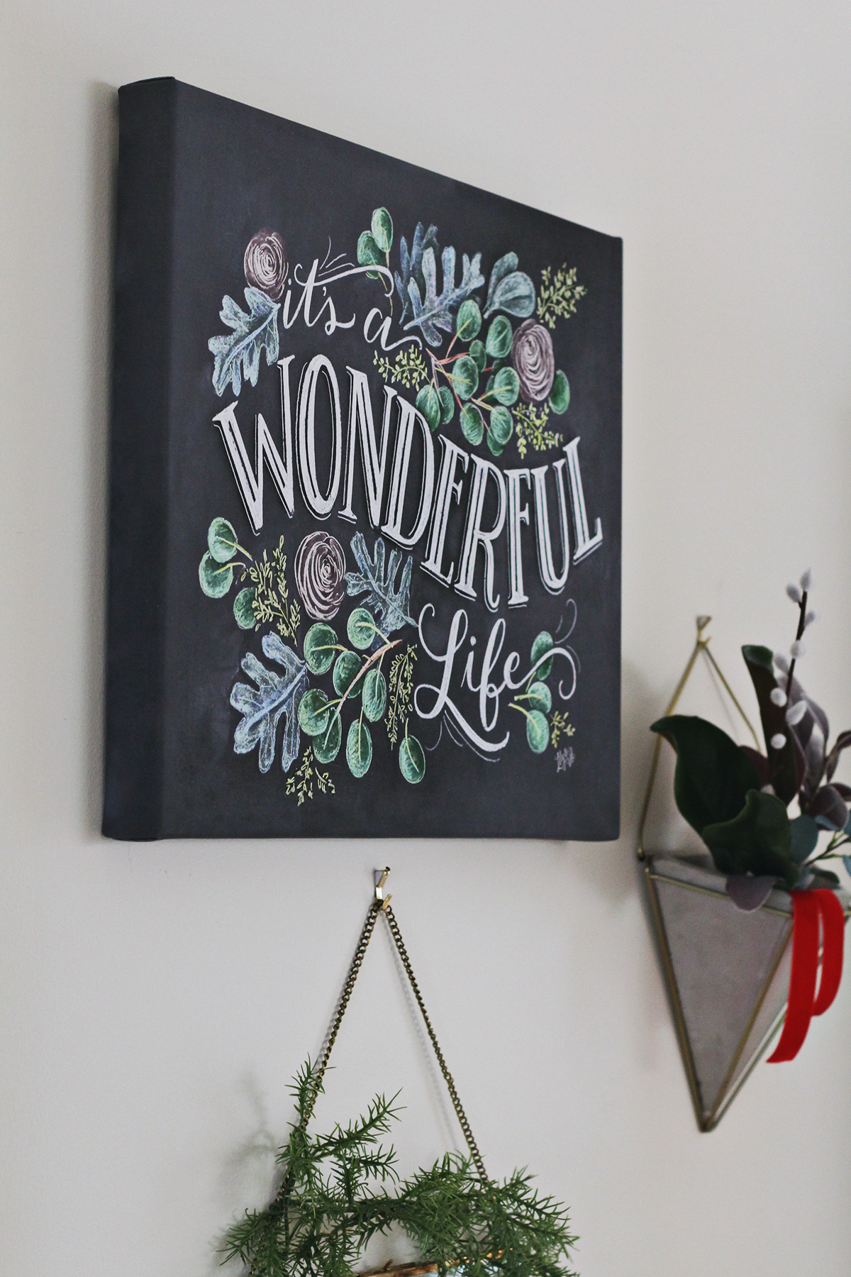 It's a Wonderful Life Chalk Art Canvas | Christmas Decoration | Christmas Art