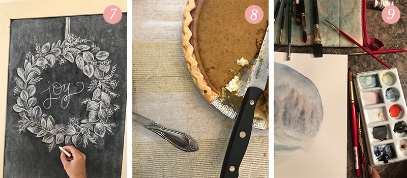 Lily & Val Presents: Pretty Ordinary Friday #78 with joyful chalk art, gluten, dairy and sugar free pumpkin pie and watercolor art