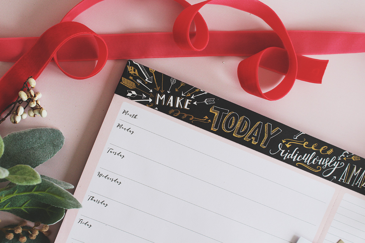 Our cute gold foil weekly planner pad would make a great gift for a friend or coworker