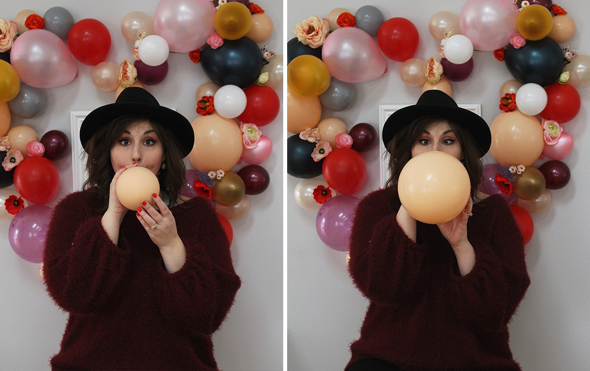 How to make a DIY Balloon and Flower Heart Backdrop For Valentine's Day