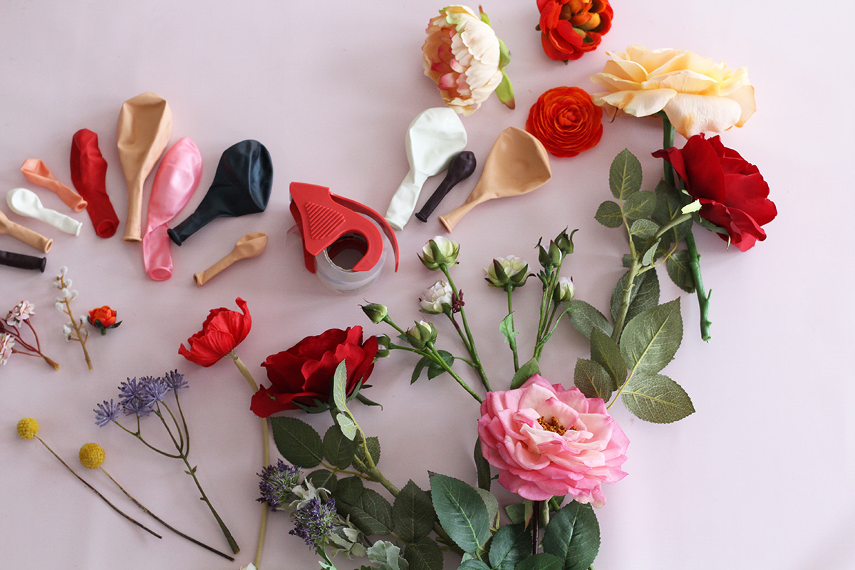 How to make a DIY Balloon and Flower Heart Backdrop For Valentine's Day