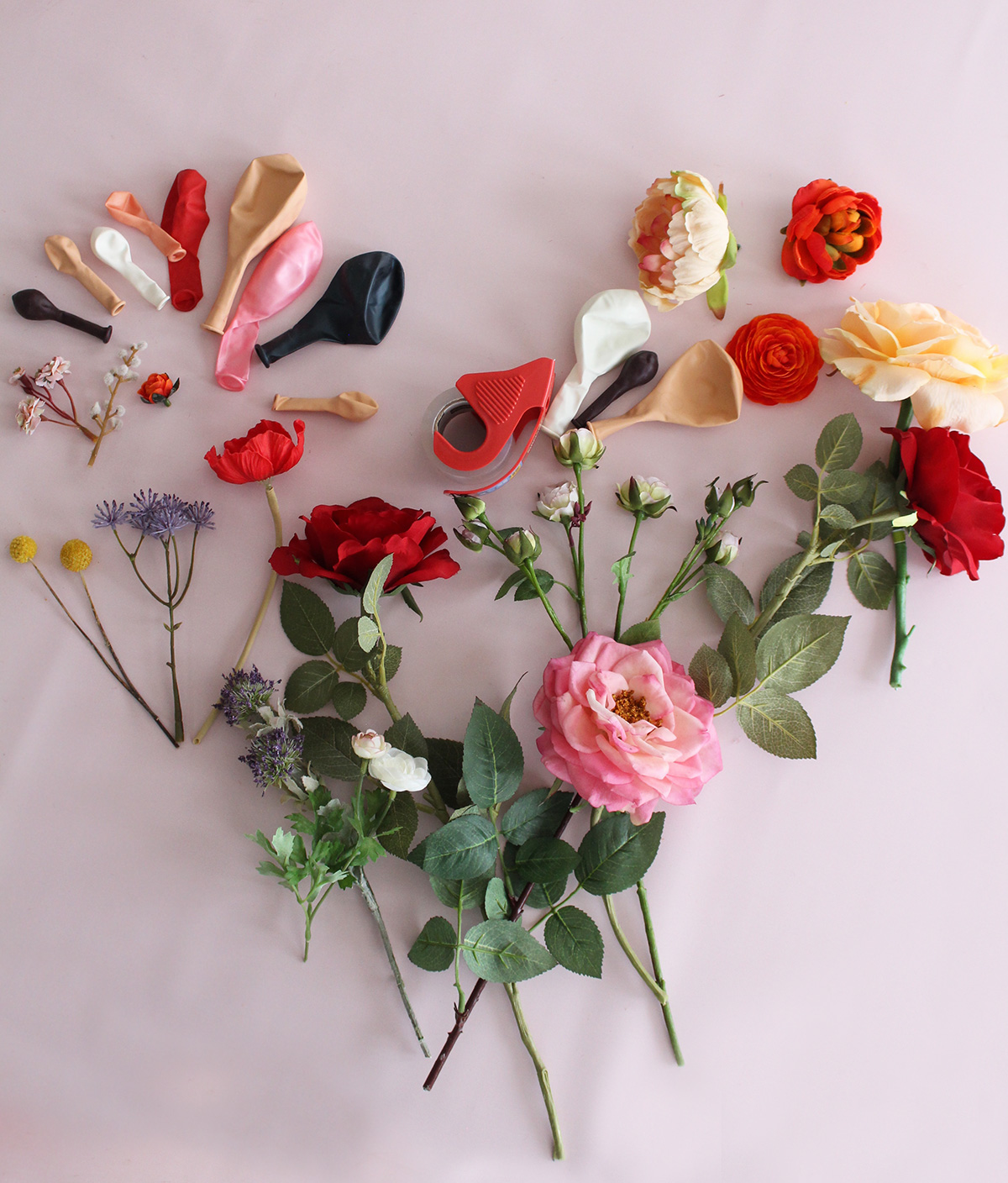 How to make a DIY Balloon and Flower Heart Backdrop For Valentine's Day