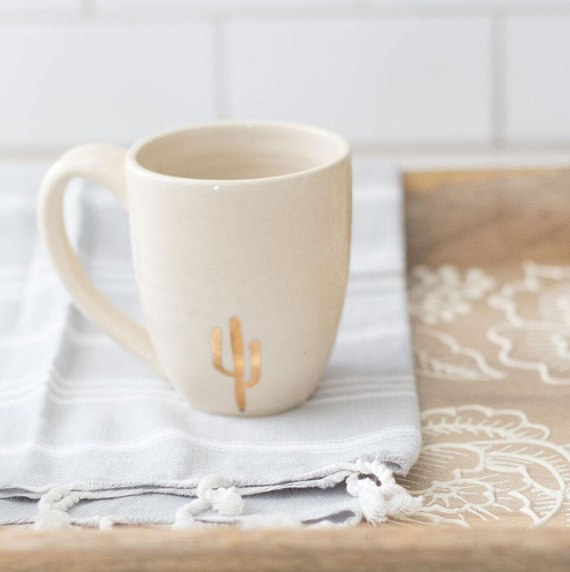 Beautiful Handmade Ceramic Cactus Mug