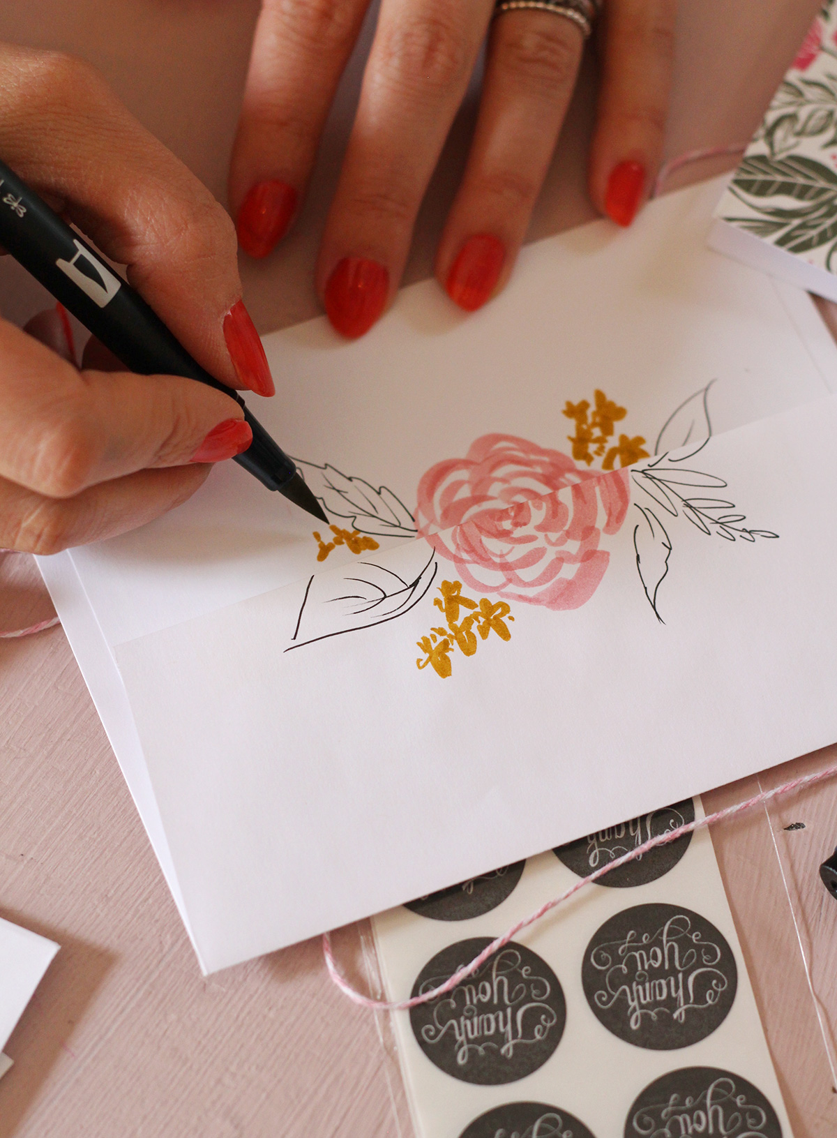 Envelope Addressing and Decorating Inspiration Using Tombow Dual Brush Pens & Mono Drawing Pen