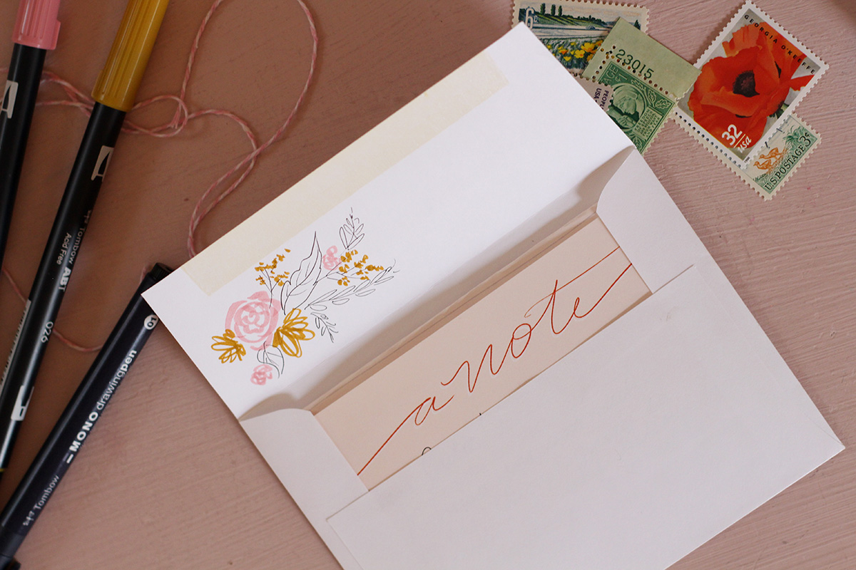 Envelope Addressing and Decorating Inspiration Using Tombow Dual Brush Pens & Mono Drawing Pen