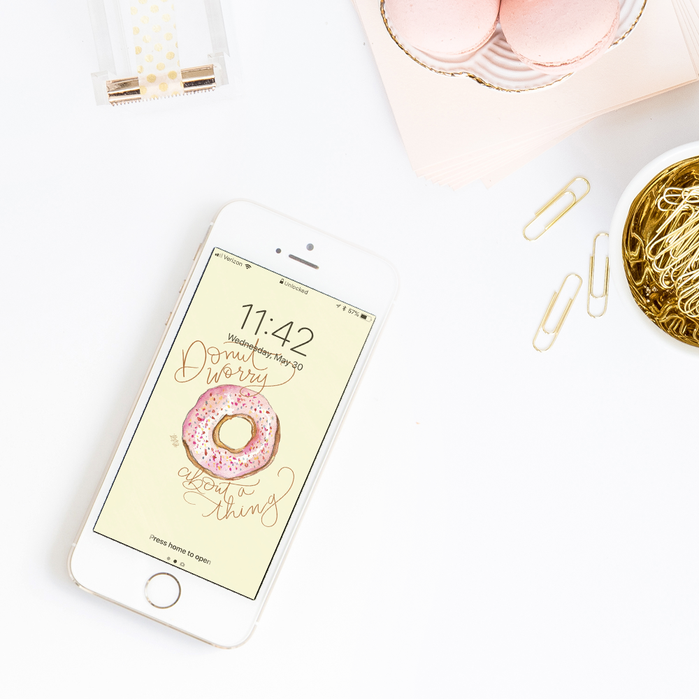 Lily & Val's Free June Donut iPhone wallpaper download
