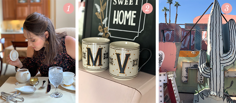 Lily & Val Presents: Pretty Ordinary Friday #99 with tea at the Inn on Negley, gorgeous mugs from Anthropologie and the Neon Boneyard in Las Vegas