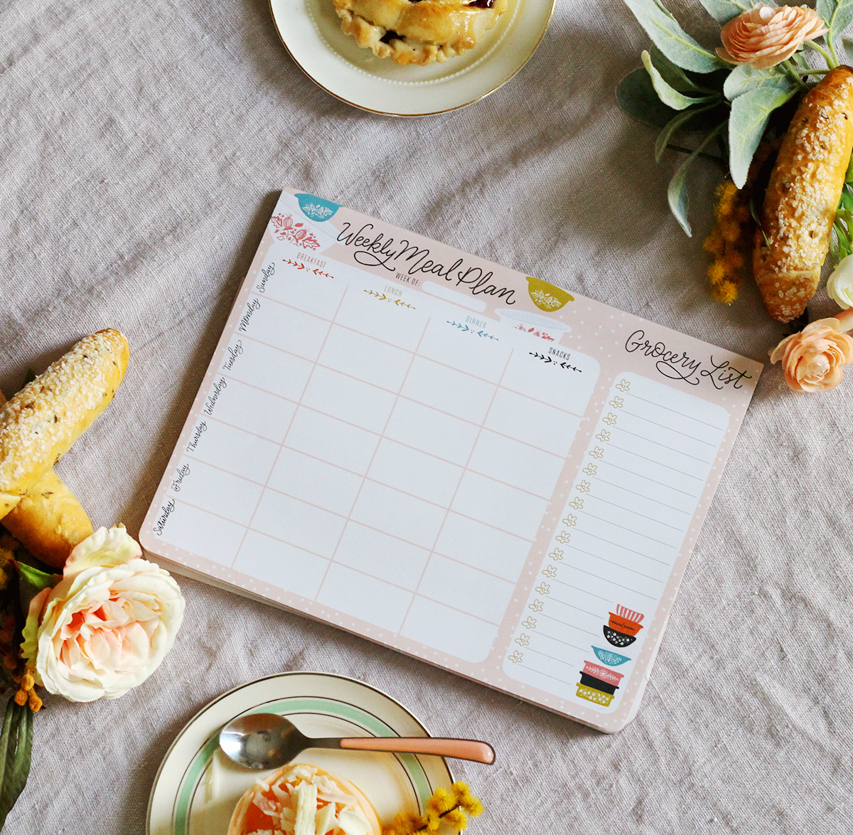 Organize your Weekly Meals with These Cute & Functional Meal Planner Pads