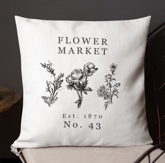 Flower Market Throw Cushion