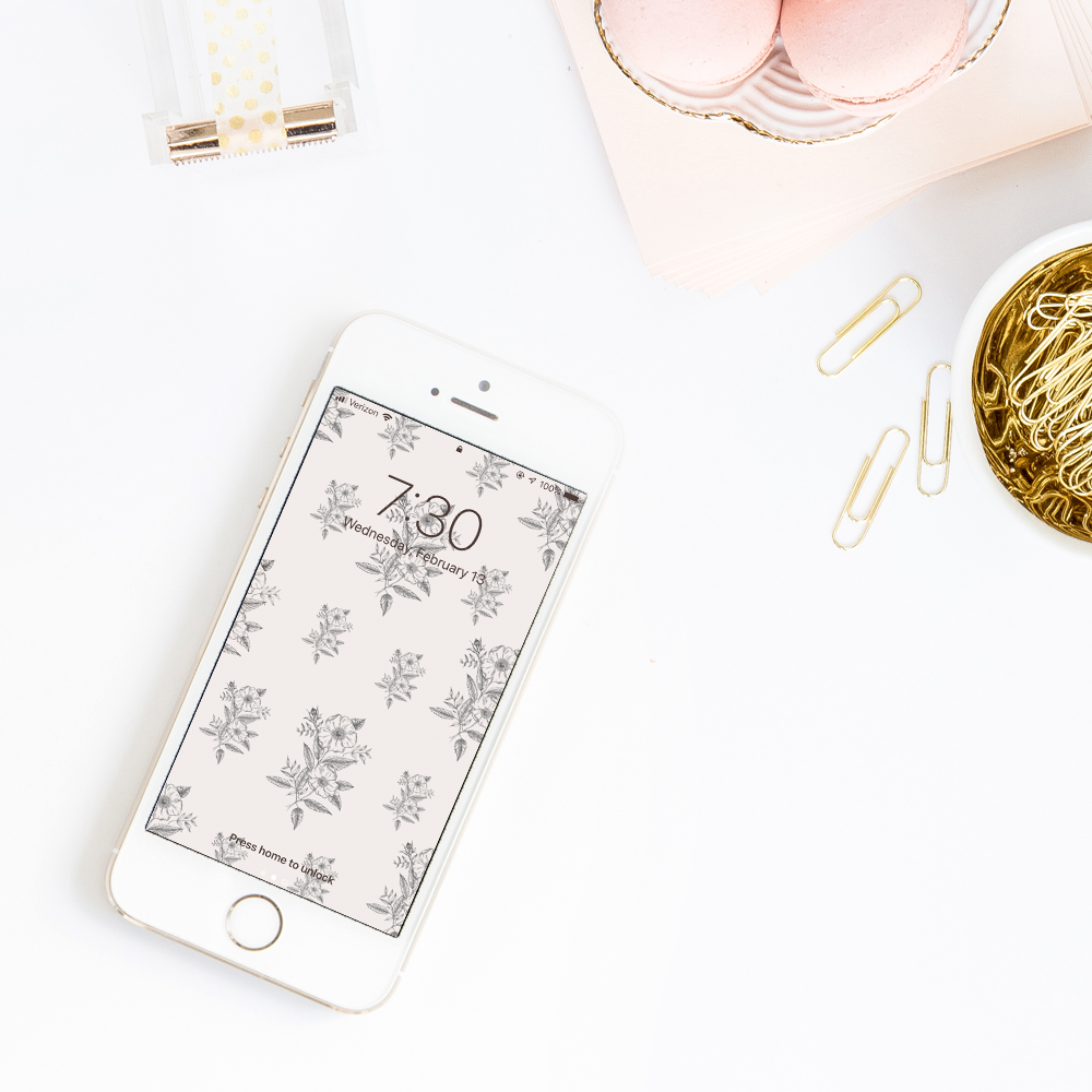 Pretty floral smartphone wallpaper