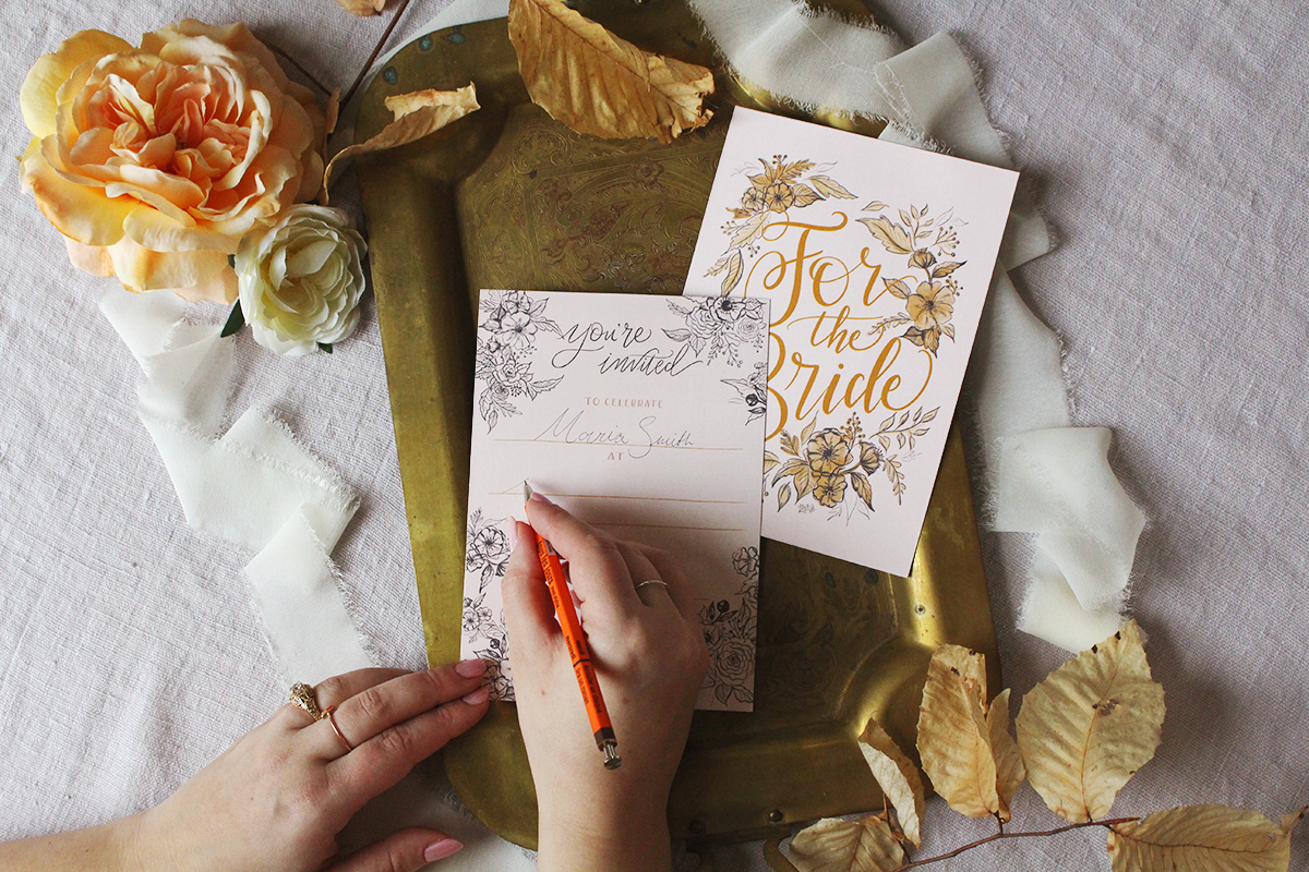 The Lily & Val Wedding Collection - hand-drawn wedding art, printables, guestbook, and cards