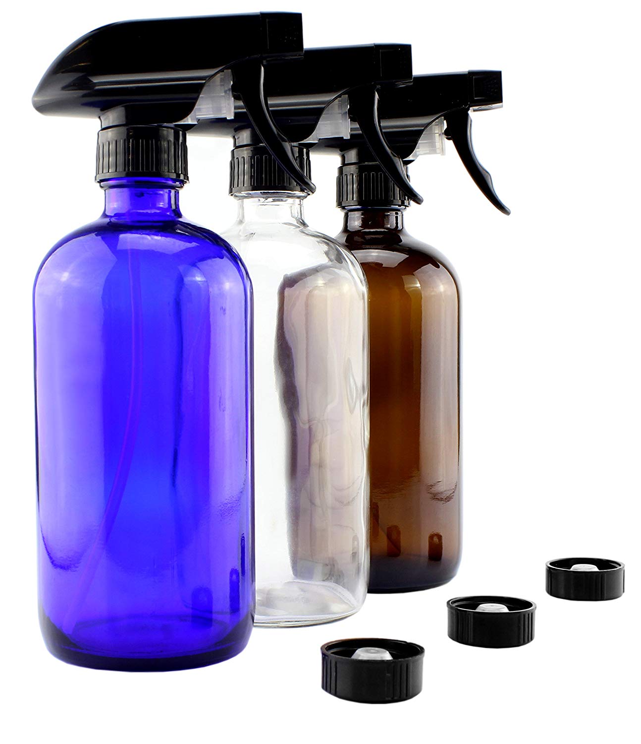 Tri-color glass spray bottles for all your home made cleaners! I like to keep one in each room (bath, kitchen, dining/living) to quick touch ups between cleanings. 