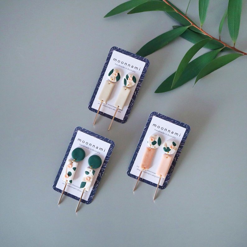 Beautiful Handmade Clay Earrings For Spring