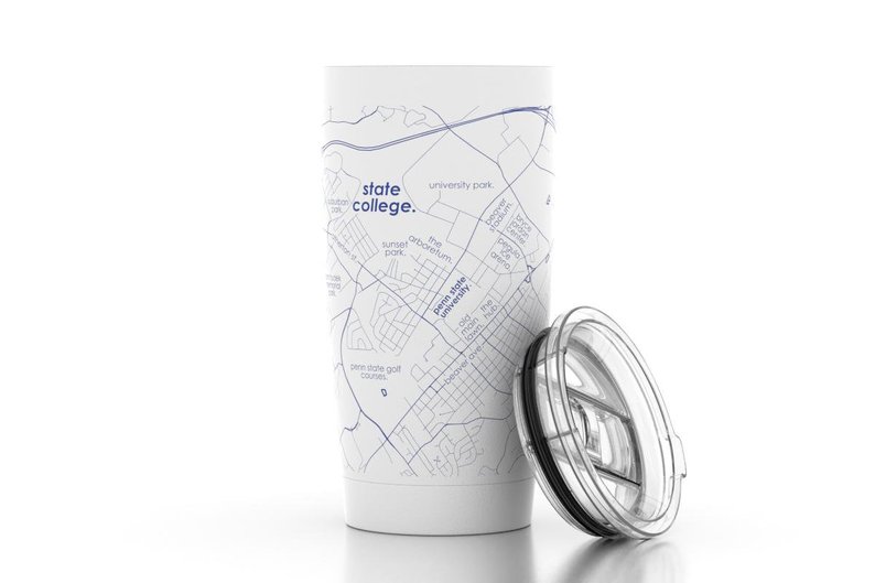 college town map insulated mug