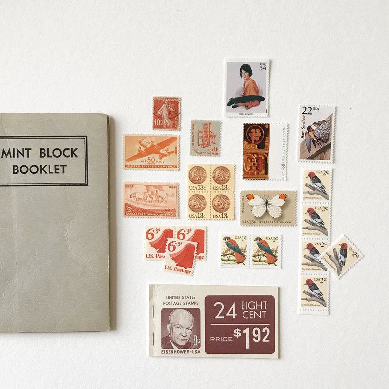 Curate your own set of 10+ vintage stamps