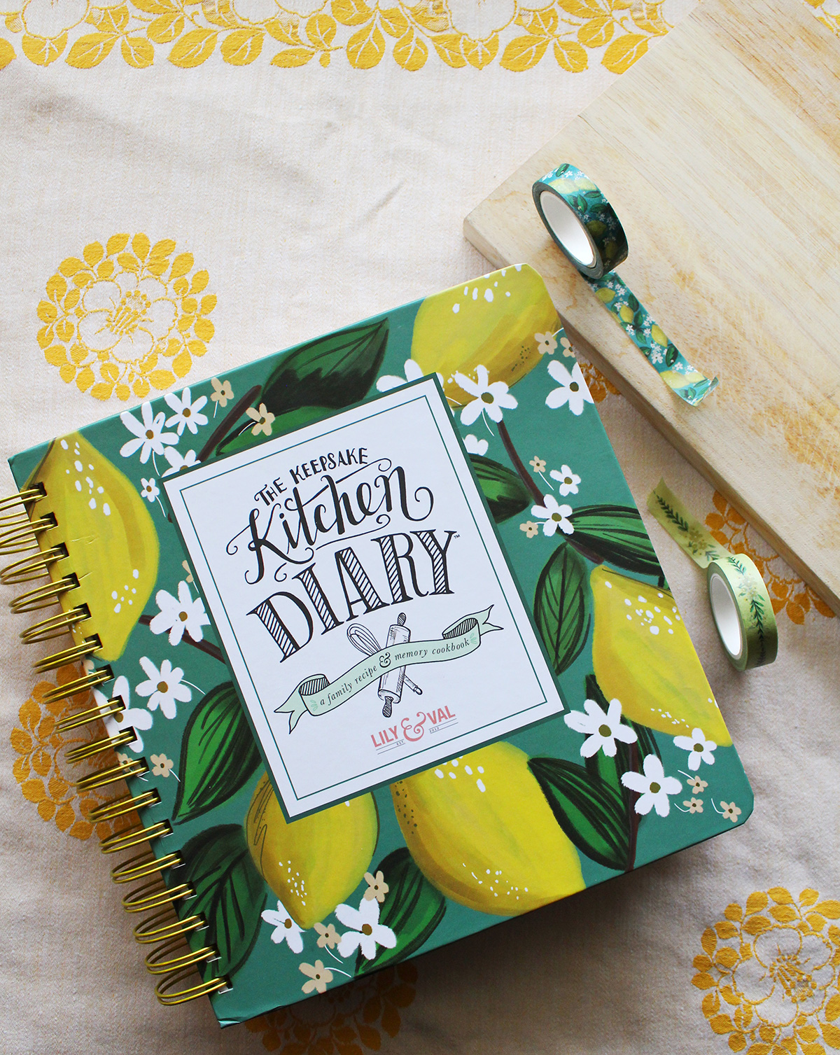 Lemon Themed Keepsake Kitchen Diary Supplies