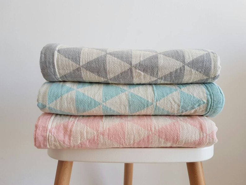 Beautiful Cotton Geometric throws for the Nursery