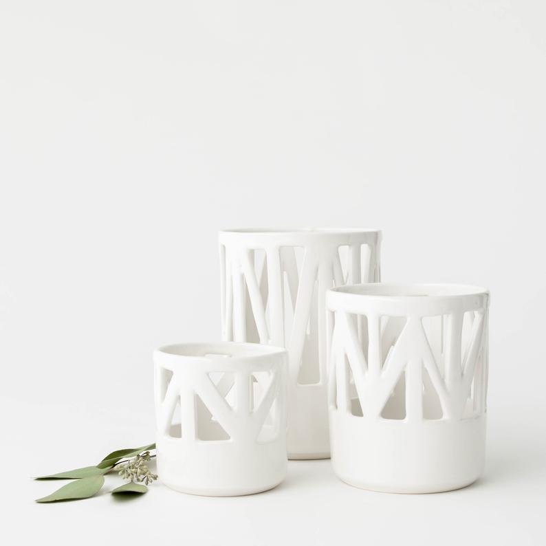 Handmade Porcelain Votives gorgeous for any tablescape