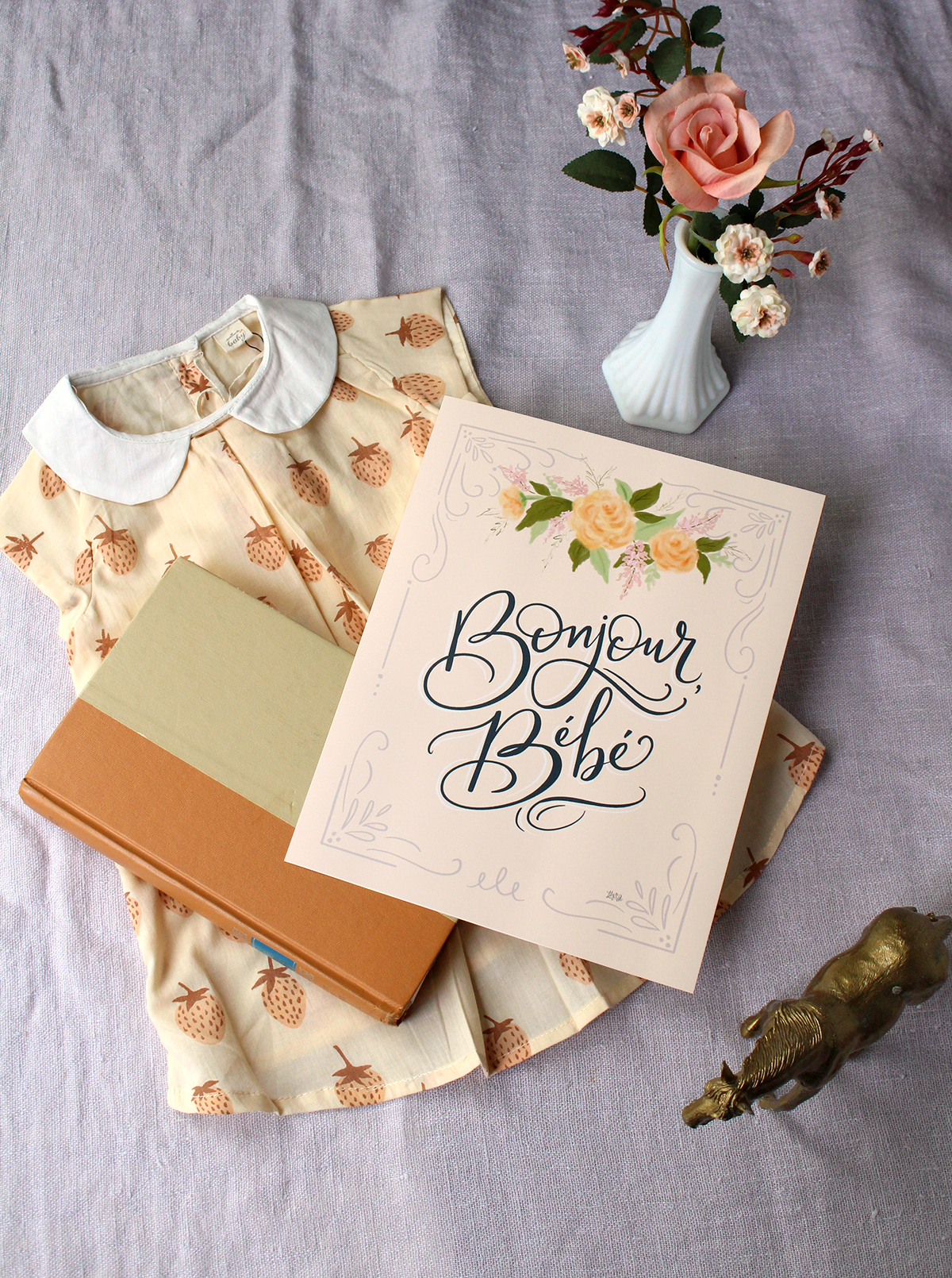 Bonjour Bebe - Parisian inspired Nursery Art Decor - Parisian Nursery Print