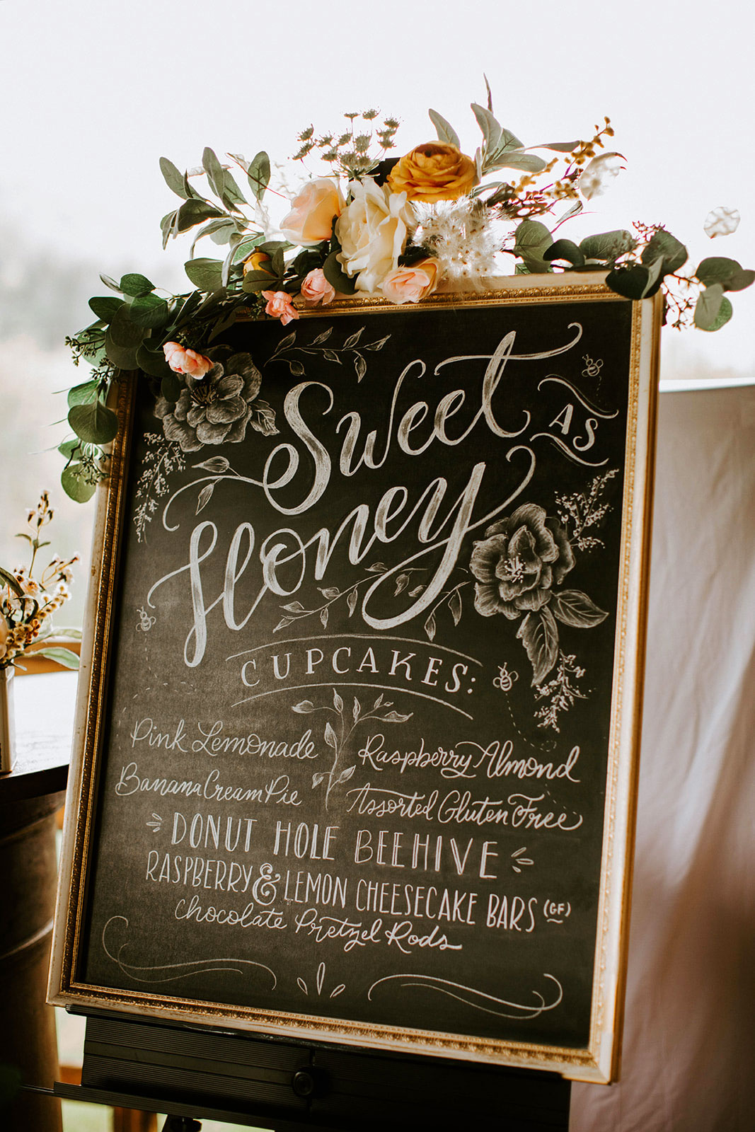 Chalkboard sign by Valerie McKeehan of Lily & Val from a honey themed baby shower