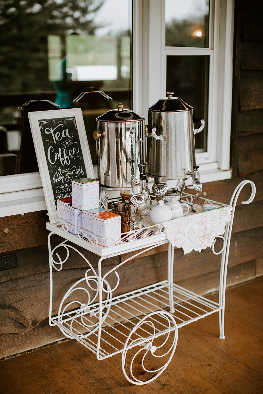 Tea and coffee station - tea party baby shower inspiration - Harney & Sons teas