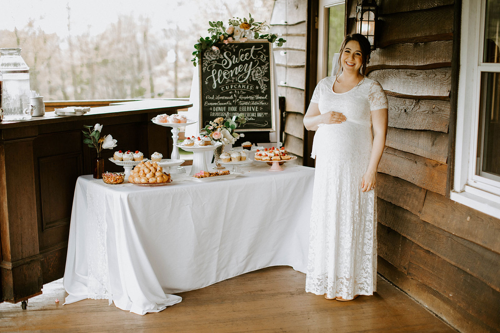 Dessert table and chalkboard sign from my "sweet as honey" themed baby shower