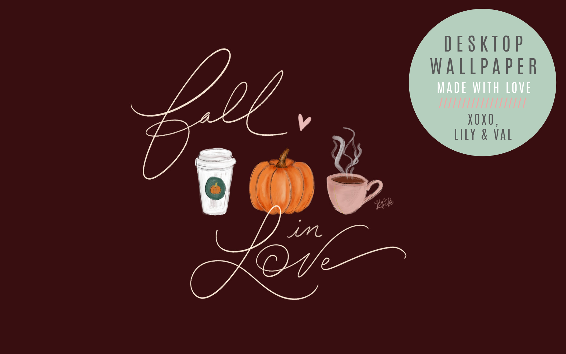 Autumn Desktop background with Pumpkin Spice Latte by Valerie McKeehan